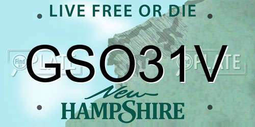 GSO31V New Hampshire License Plate