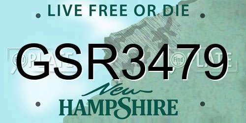 GSR3479 New Hampshire License Plate