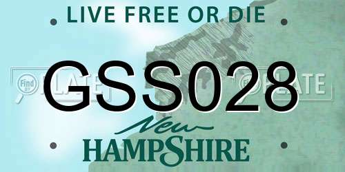 GSS028 New Hampshire License Plate