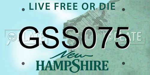 GSS075 New Hampshire License Plate