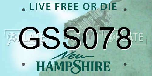 GSS078 New Hampshire License Plate