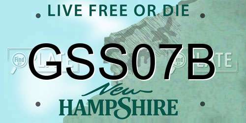 GSS07B New Hampshire License Plate
