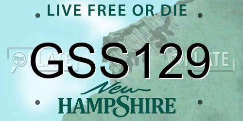GSS129 New Hampshire License Plate