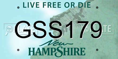 GSS179 New Hampshire License Plate