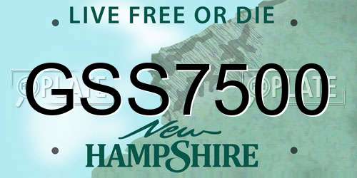 GSS7500 New Hampshire License Plate
