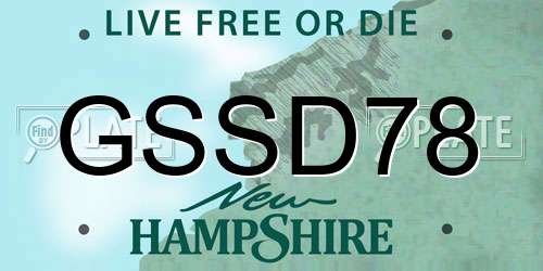 GSSD78 New Hampshire License Plate