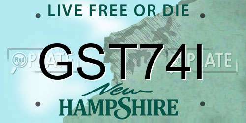 GST74I New Hampshire License Plate