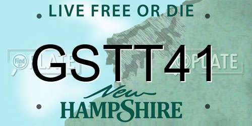 GSTT41 New Hampshire License Plate