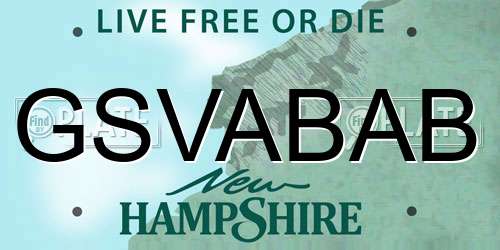 GSVABAB New Hampshire License Plate