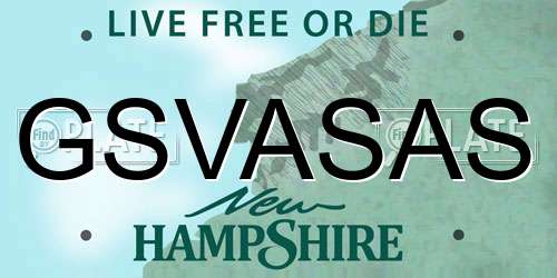 GSVASAS New Hampshire License Plate