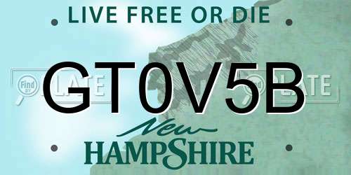 GT0V5B New Hampshire License Plate