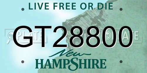 GT28800 New Hampshire License Plate