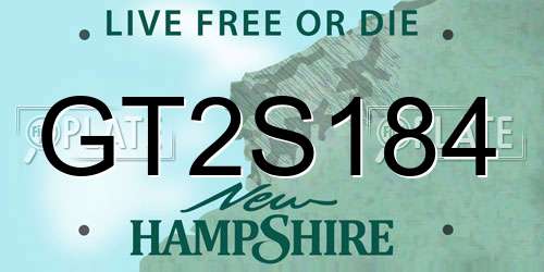 GT2S184 New Hampshire License Plate