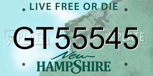 GT55545 New Hampshire License Plate