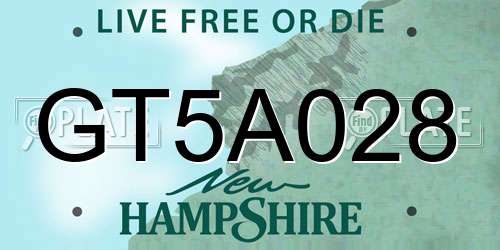 GT5A028 New Hampshire License Plate