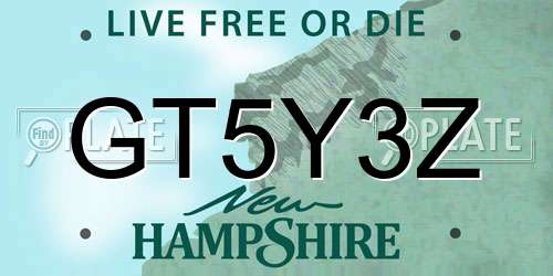 GT5Y3Z New Hampshire License Plate