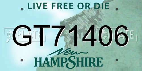 GT71406 New Hampshire License Plate