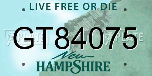 GT84075 New Hampshire License Plate