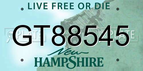 GT88545 New Hampshire License Plate