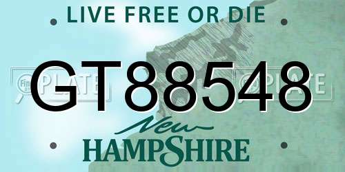 GT88548 New Hampshire License Plate