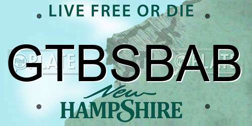 GTBSBAB New Hampshire License Plate
