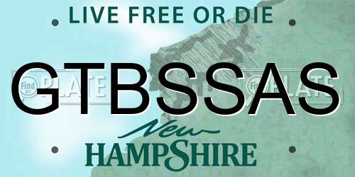GTBSSAS New Hampshire License Plate