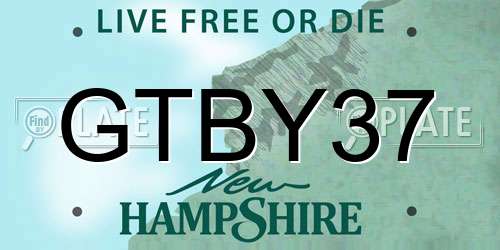 GTBY37 New Hampshire License Plate