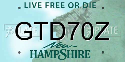 GTD70Z New Hampshire License Plate