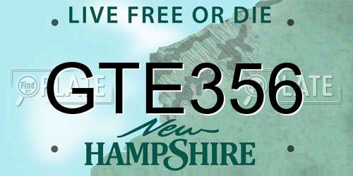 GTE356 New Hampshire License Plate