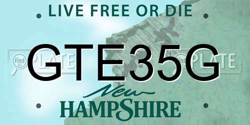 GTE35G New Hampshire License Plate