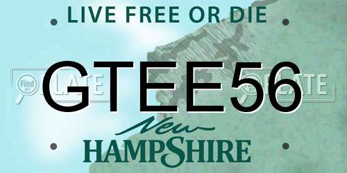 GTEE56 New Hampshire License Plate
