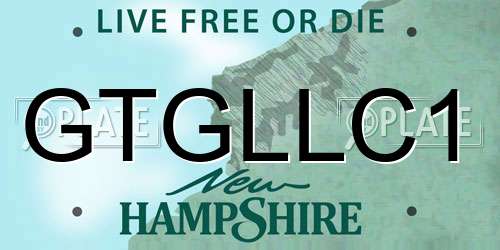 GTGLLC1 New Hampshire License Plate