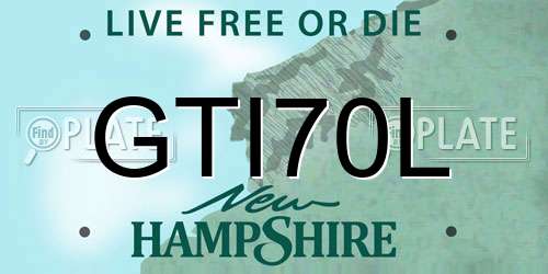 GTI70L New Hampshire License Plate
