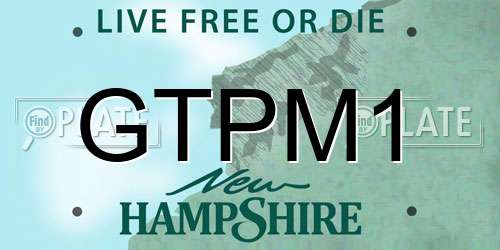 GTPM1 New Hampshire License Plate