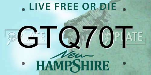 GTQ70T New Hampshire License Plate