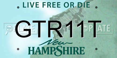 GTR11T New Hampshire License Plate