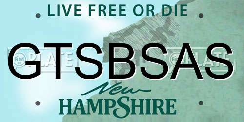 GTSBSAS New Hampshire License Plate
