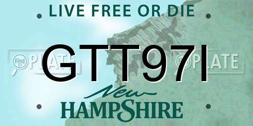 GTT97I New Hampshire License Plate