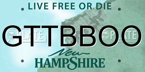GTTBBOO New Hampshire License Plate