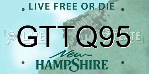 GTTQ95 New Hampshire License Plate