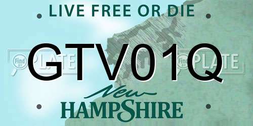 GTV01Q New Hampshire License Plate