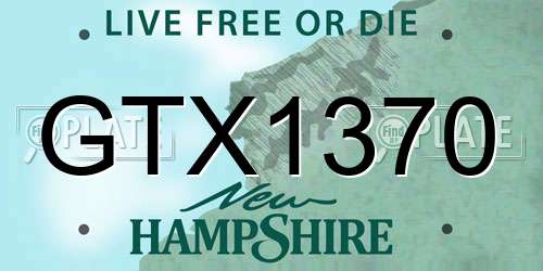GTX1370 New Hampshire License Plate