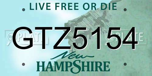 GTZ5154 New Hampshire License Plate