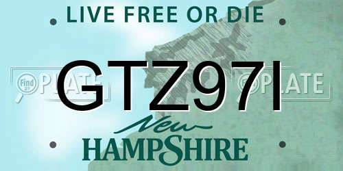 GTZ97I New Hampshire License Plate