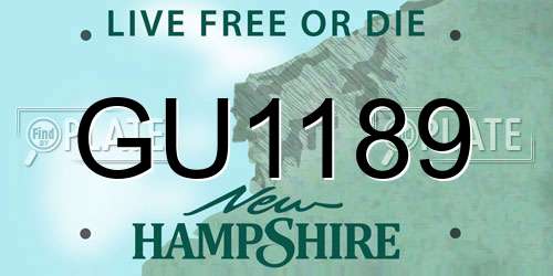 GU1189 New Hampshire License Plate