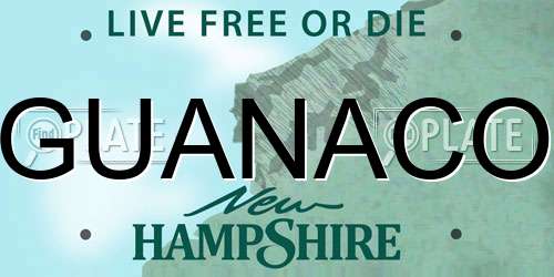 GUANACO New Hampshire License Plate