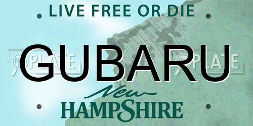 GUBARU New Hampshire License Plate