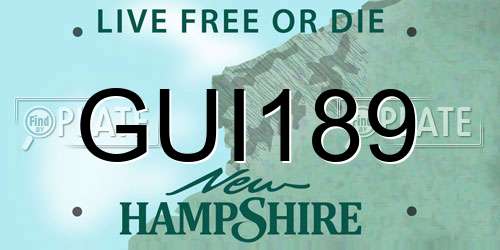 GUI189 New Hampshire License Plate