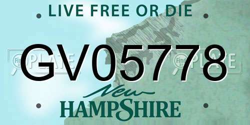 GV05778 New Hampshire License Plate