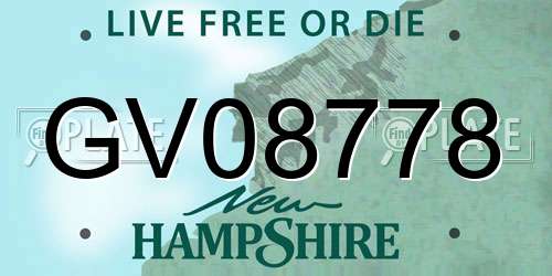 GV08778 New Hampshire License Plate